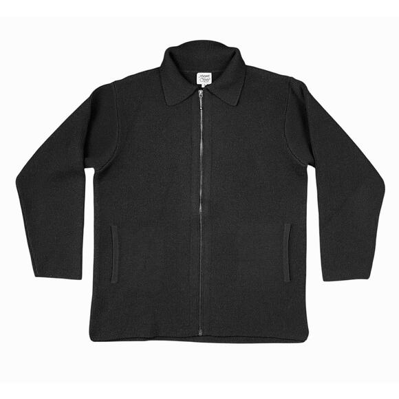 Margaret O'Leary Wool Blend Zip Up Black Jacket Santana Knit Size 1 or US XS - Picture 2 of 5